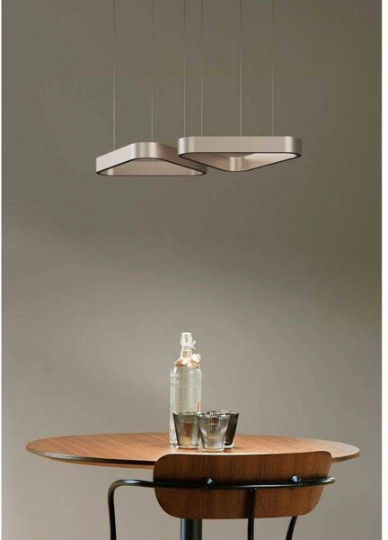 LOOM DESIGN Lampa wisząca LED Trigon, kremowa, aluminium, 40 cm możliwość ściemniania, kremowy / amber, salon / jadalnia, aluminium, nowoczesny