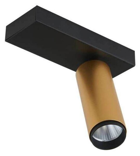 LOOM DESIGN lampa sufitowa LED X-Beam, 1-punktowa, czarne/złote możliwość ściemniania, czarny, salon / jadalnia, aluminium, nowoczesny