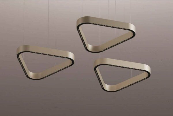 LOOM DESIGN Lampa wisząca LED Trigon, kremowa, aluminium, 40 cm możliwość ściemniania, kremowy / amber, salon / jadalnia, aluminium, nowoczesny