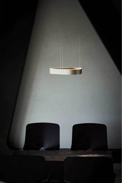 LOOM DESIGN Lampa wisząca LED Trigon, kremowa, aluminium, 40 cm możliwość ściemniania, kremowy / amber, salon / jadalnia, aluminium, nowoczesny