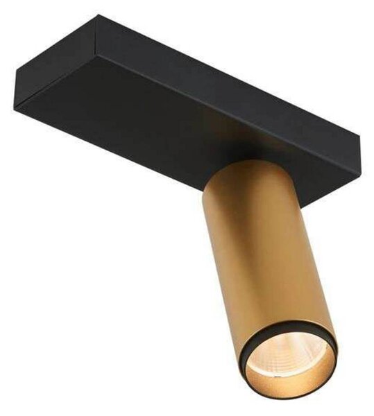 LOOM DESIGN lampa sufitowa LED X-Beam, 1-punktowa, czarne/złote możliwość ściemniania, czarny, salon / jadalnia, aluminium, nowoczesny