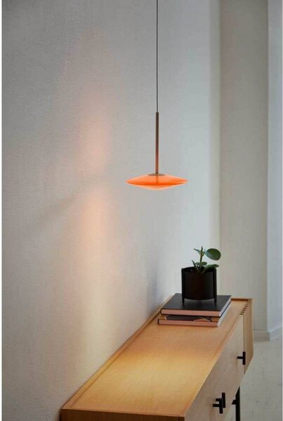 LOOM DESIGN lampa wisząca LED Solene, pomarańczowa, szkło, Ø 20 cm, możliwość ściemniania, żółty / pomarańczowy, salon / jadalnia, szkło, nowoczesny