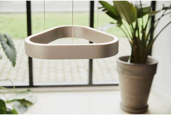 LOOM DESIGN Lampa wisząca LED Trigon, kremowa, aluminium, 40 cm możliwość ściemniania, kremowy / amber, salon / jadalnia, aluminium, nowoczesny