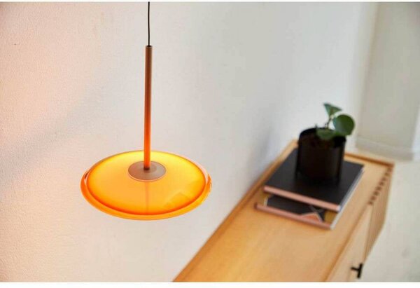 LOOM DESIGN lampa wisząca LED Solene, pomarańczowa, szkło, Ø 20 cm, możliwość ściemniania, żółty / pomarańczowy, salon / jadalnia, szkło, nowoczesny