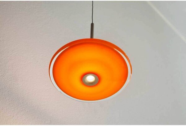 LOOM DESIGN lampa wisząca LED Solene, pomarańczowa, szkło, Ø 20 cm, możliwość ściemniania, żółty / pomarańczowy, salon / jadalnia, szkło, nowoczesny