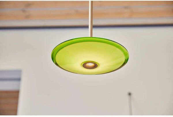 LOOM DESIGN lampa wisząca LED Solene, zielona, szkło, Ø 20 cm, możliwość ściemniania, zielony, salon / jadalnia, szkło, nowoczesny