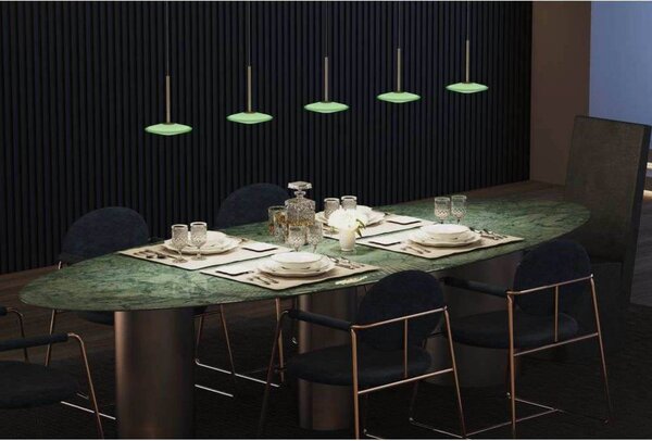 LOOM DESIGN lampa wisząca LED Solene, zielona, szkło, Ø 20 cm, możliwość ściemniania, zielony, salon / jadalnia, szkło, nowoczesny