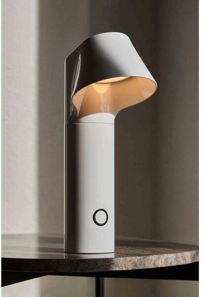 LOOM DESIGN lampa stołowa LED Willow, biała, aluminium, IP54 możliwość ściemniania, biały / opal, aluminium, nowoczesny