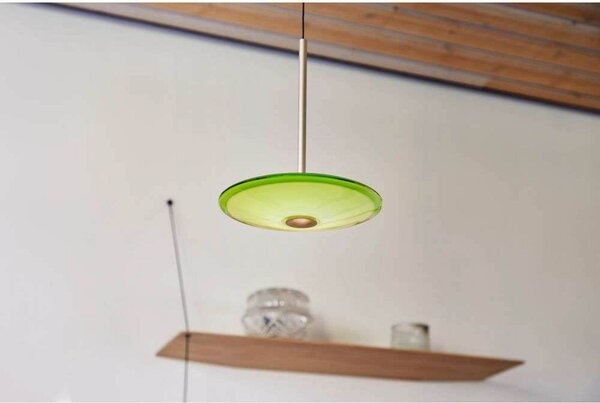 LOOM DESIGN lampa wisząca LED Solene, zielona, szkło, Ø 20 cm, możliwość ściemniania, zielony, salon / jadalnia, szkło, nowoczesny