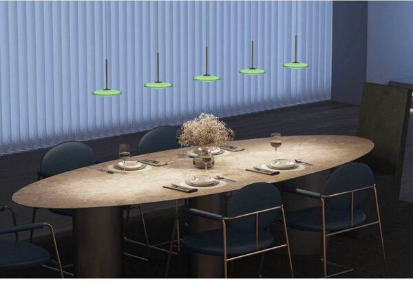 LOOM DESIGN lampa wisząca LED Solene, zielona, szkło, Ø 20 cm, możliwość ściemniania, zielony, salon / jadalnia, szkło, nowoczesny