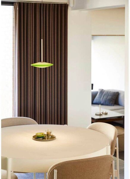 LOOM DESIGN lampa wisząca LED Solene, zielona, szkło, Ø 20 cm, możliwość ściemniania, zielony, salon / jadalnia, szkło, nowoczesny