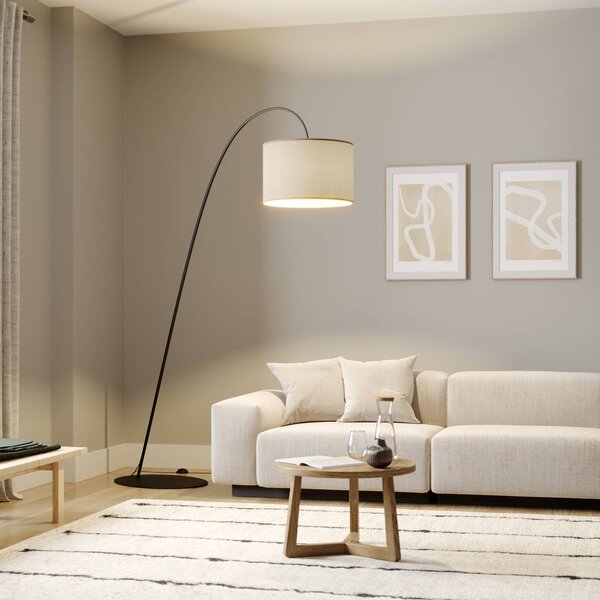 Lampa łukowa - lampa stojąca Alice Nowodvorski Lighting, brązowy / rdzawy, salon / jadalnia, tkanina / materiał / jedwab, nowoczesny