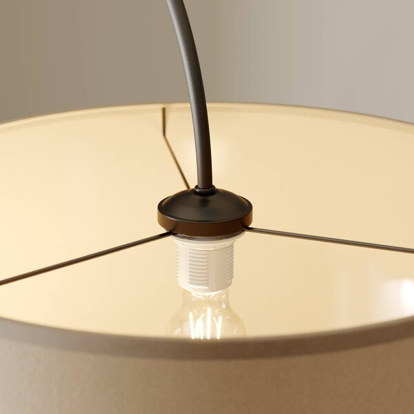 Lampa łukowa - lampa stojąca Alice Nowodvorski Lighting, brązowy / rdzawy, salon / jadalnia, tkanina / materiał / jedwab, nowoczesny