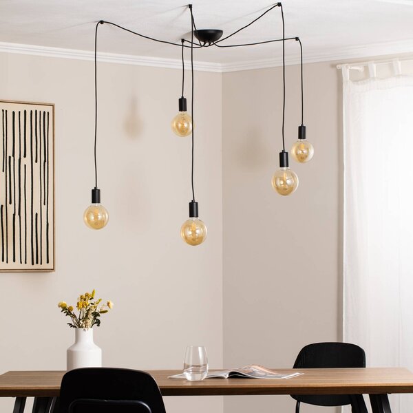 Lampa wisząca Spider Nowodvorski Lighting, możliwość ściemniania, czarny, salon / jadalnia, nowoczesny