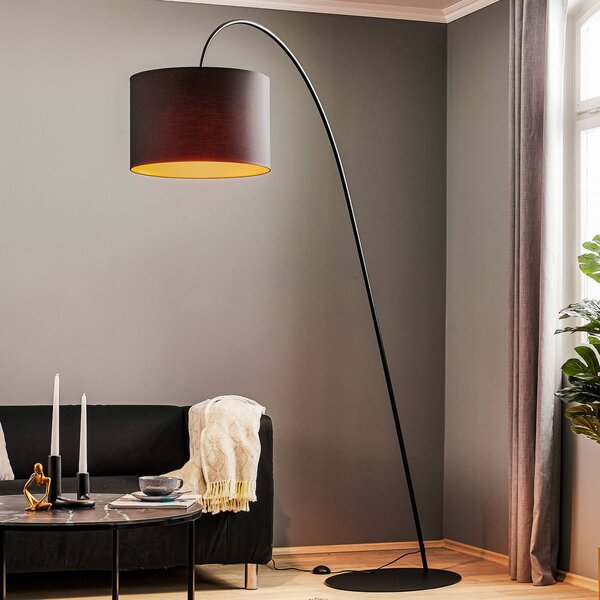 Lampa łukowa - lampa stojąca Alice Nowodvorski Lighting, czarny, salon / jadalnia, tworzywo sztuczne, nowoczesny