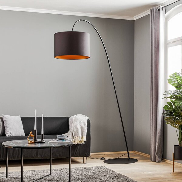 Lampa łukowa - lampa stojąca Alice Nowodvorski Lighting, czarny, salon / jadalnia, tworzywo sztuczne, nowoczesny