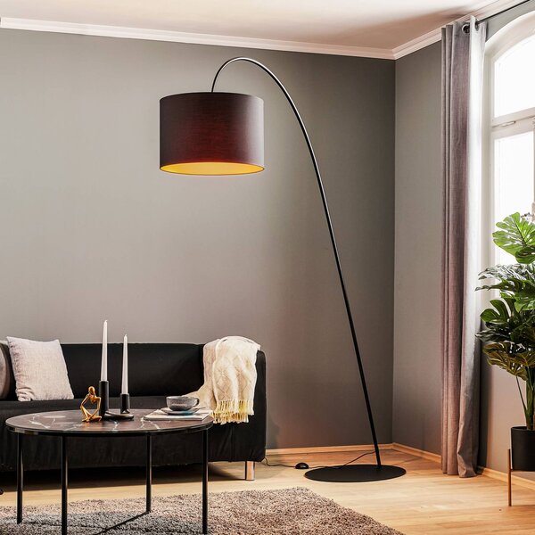Lampa łukowa - lampa stojąca Alice Nowodvorski Lighting, czarny, salon / jadalnia, tworzywo sztuczne, nowoczesny