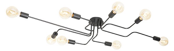 Design plafondlamp zwart 8-lichts - Facile Oswietlenie wewnetrzne