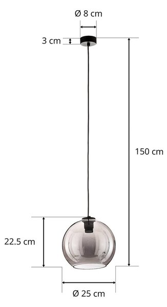 Lampa wisząca szklana Polaris Nowodvorski Lighting, możliwość ściemniania, aluminiowy / szary / cynkowy, salon / jadalnia, metal, nowoczesny