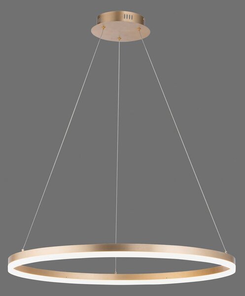 Paul Neuhaus Lampa wisząca Titus, możliwość ściemniania, mosiężny / złoty, salon / jadalnia, aluminium, nowoczesny