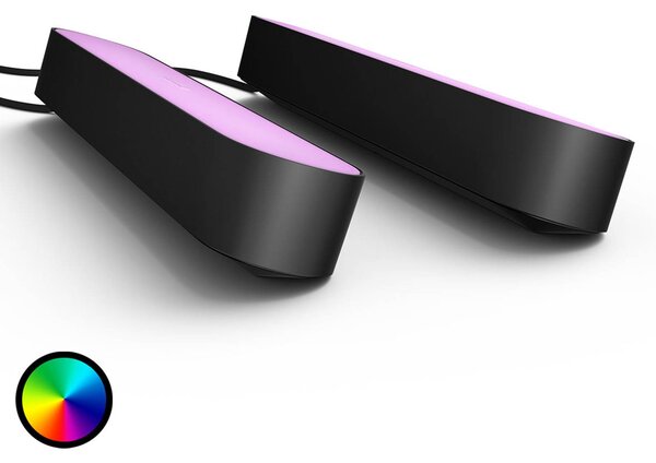 Philips Hue Play Lightbar 2 szt., czarny Waca, możliwość ściemniania, czarny, salon / jadalnia, tworzywo sztuczne, nowoczesny