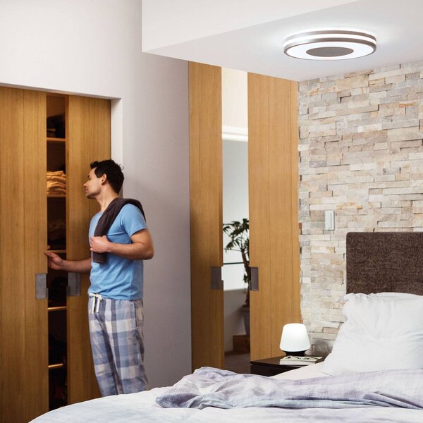 Philips Hue Inteligentna lampa sufitowa Being, możliwość ściemniania, aluminiowy / szary / cynkowy, salon / jadalnia, aluminium, nowoczesny