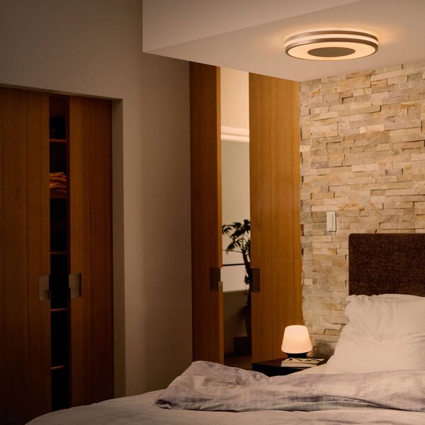 Philips Hue Inteligentna lampa sufitowa Being, możliwość ściemniania, aluminiowy / szary / cynkowy, salon / jadalnia, aluminium, nowoczesny