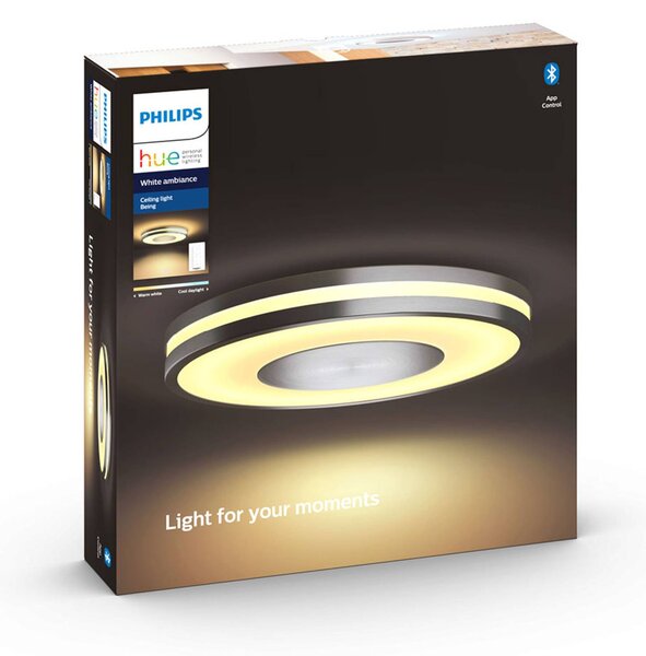 Philips Hue Inteligentna lampa sufitowa Being, możliwość ściemniania, aluminiowy / szary / cynkowy, salon / jadalnia, aluminium, nowoczesny