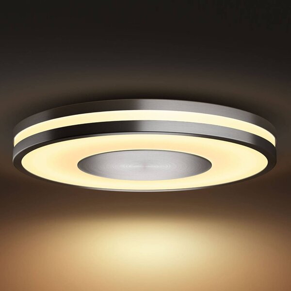 Philips Hue Inteligentna lampa sufitowa Being, możliwość ściemniania, aluminiowy / szary / cynkowy, salon / jadalnia, aluminium, nowoczesny