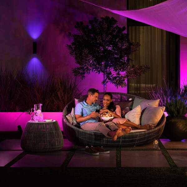 Philips Hue WACA Appear kinkiet zewnętrzny Appear, możliwość ściemniania, czarny, aluminium, nowoczesny