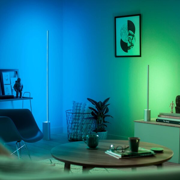 Philips Hue Gradient Signe lampa stojąca LED biała Signe, możliwość ściemniania, biały / opal, salon / jadalnia, aluminium