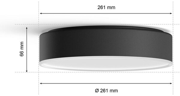 Philips Hue Inteligentna lampa sufitowa Hue, możliwość ściemniania, czarny, salon / jadalnia, metal, nowoczesny