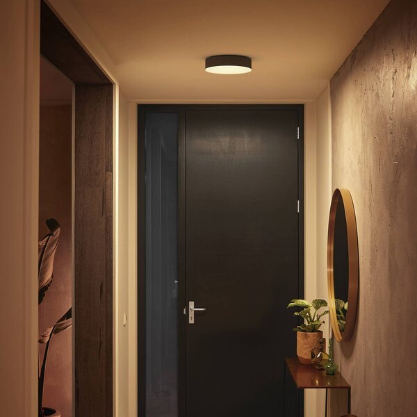 Philips Hue Inteligentna lampa sufitowa Hue, możliwość ściemniania, czarny, salon / jadalnia, metal, nowoczesny