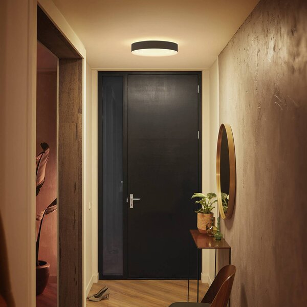 Philips Hue Inteligentna lampa sufitowa Hue, możliwość ściemniania, czarny, salon / jadalnia, metal, nowoczesny