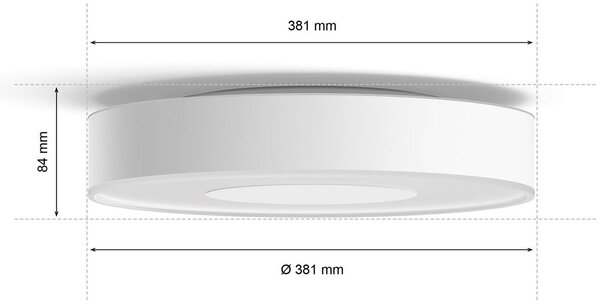 Philips Hue Inteligentna lampa sufitowa Hue, możliwość ściemniania, biały / opal, łazienka, metal, nowoczesny