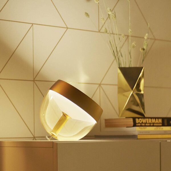 Philips Hue Iris WACA lampa stołowa LED, złota Iris, możliwość ściemniania, mosiężny / złoty, salon / jadalnia, tworzywo sztuczne, nowoczesny