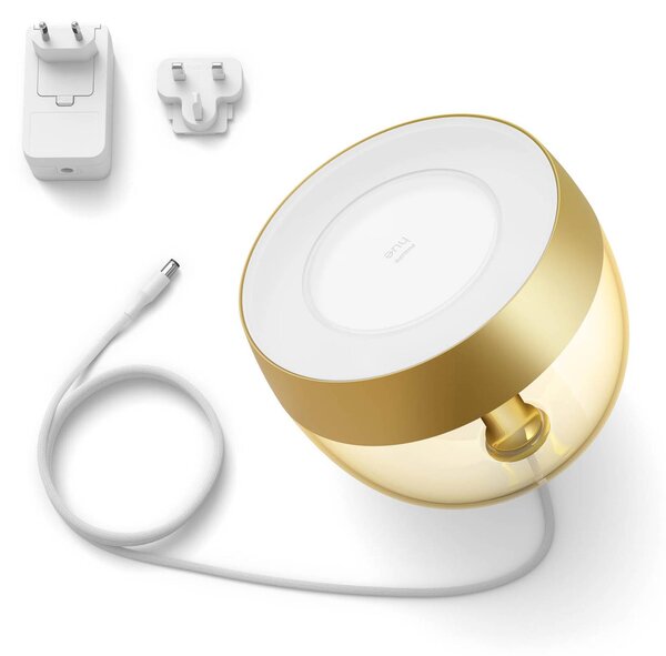 Philips Hue Iris WACA lampa stołowa LED, złota Iris, możliwość ściemniania, mosiężny / złoty, salon / jadalnia, tworzywo sztuczne, nowoczesny