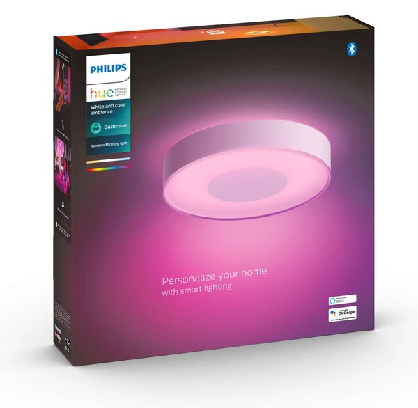 Philips Hue Inteligentna lampa sufitowa Hue, możliwość ściemniania, biały / opal, łazienka, metal, nowoczesny
