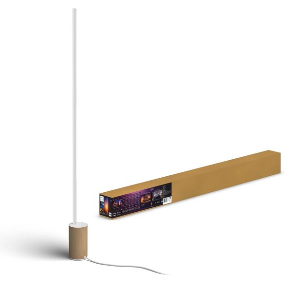 Philips Hue Lampa stojąca LED Gradient Signe Oak Oak, możliwość ściemniania, jasne drewno, salon / jadalnia, drewno, nowoczesny
