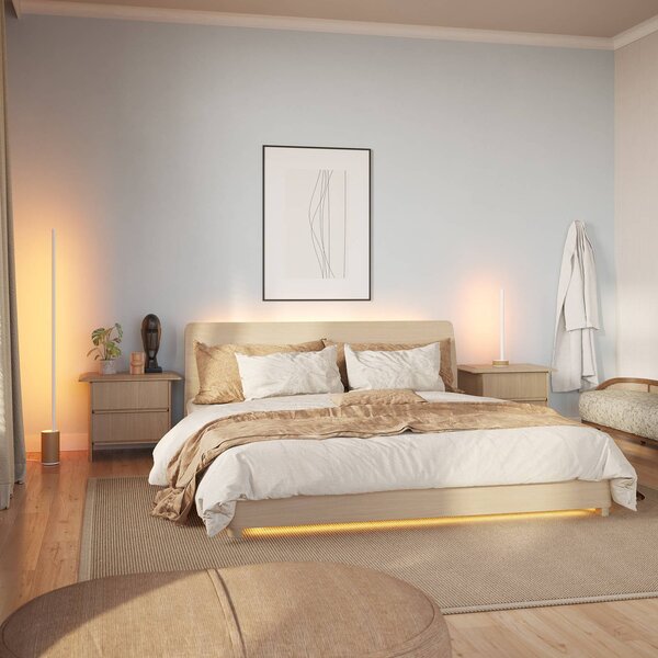 Philips Hue Lampa stojąca LED Gradient Signe Oak Oak, możliwość ściemniania, jasne drewno, salon / jadalnia, drewno, nowoczesny