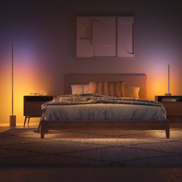 Philips Hue Lampa stojąca LED Gradient Signe Oak Oak, możliwość ściemniania, jasne drewno, salon / jadalnia, drewno, nowoczesny