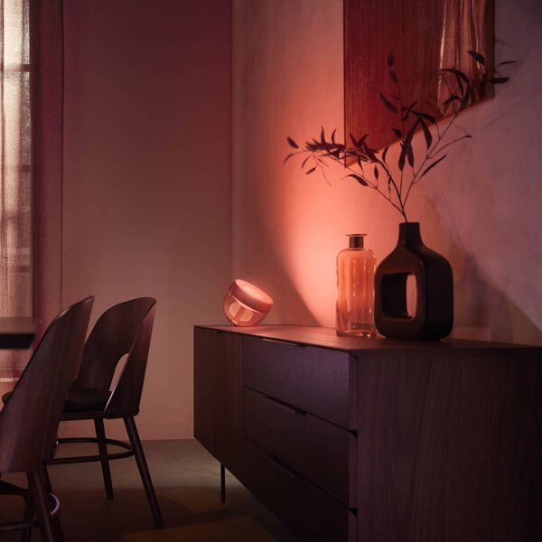 Philips Hue Iris WACA lampa stołowa LED, miedź Iris, możliwość ściemniania, miedziany, salon / jadalnia, tworzywo sztuczne, nowoczesny