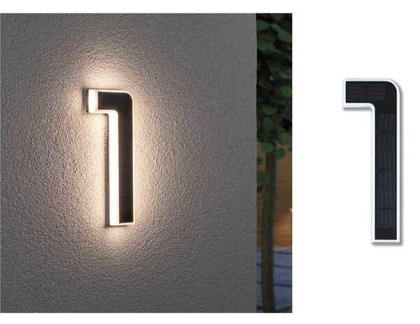Paulmann numer domu LED solarny 1 Solar-Hausnummer, czarny, tworzywo sztuczne, nowoczesny