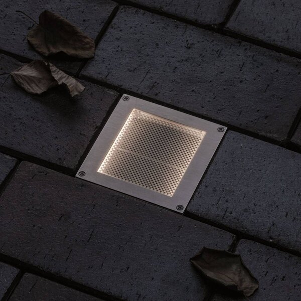 Paulmann Brick oprawa wpuszczana LED, 10x10cm, aluminiowy / szary / cynkowy, stal szlachetna, nowoczesny