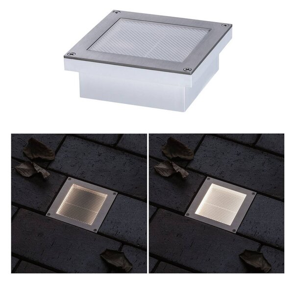 Paulmann Brick oprawa wpuszczana LED, 10x10cm, aluminiowy / szary / cynkowy, stal szlachetna, nowoczesny