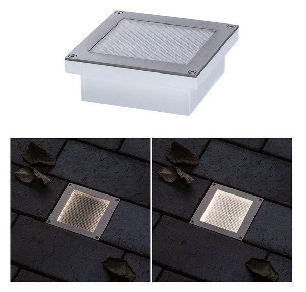 Paulmann Brick oprawa wpuszczana LED, 10x10cm, aluminiowy / szary / cynkowy, stal szlachetna, nowoczesny