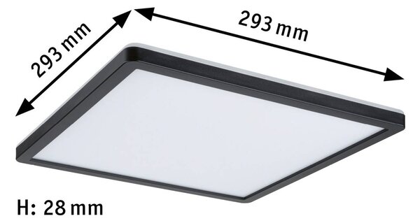 Paulmann Panel LED Atria Shine, czarny, salon / jadalnia, tworzywo sztuczne, nowoczesny