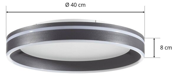 Q-Smart-Home Paul Neuhaus Q-VITO lampa sufitowa LED 40cm antracytowa Q-Vito, możliwość ściemniania, czarny, salon / jadalnia, metal, nowoczesny