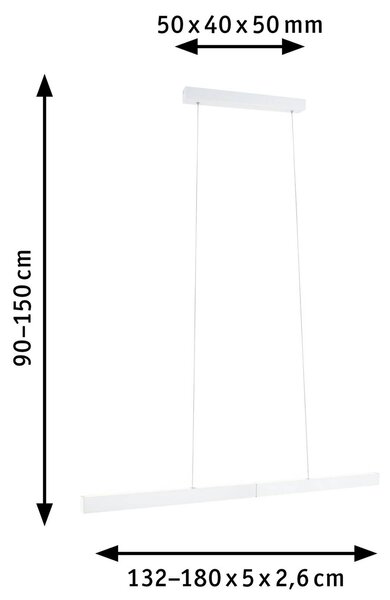 Paulmann Inteligentna lampa wisząca Aptare, możliwość ściemniania, czarny, salon / jadalnia, metal, nowoczesny