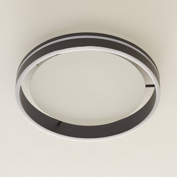 Q-Smart-Home Paul Neuhaus Q-VITO lampa sufitowa LED 40cm antracytowa Q-Vito, możliwość ściemniania, czarny, salon / jadalnia, metal, nowoczesny